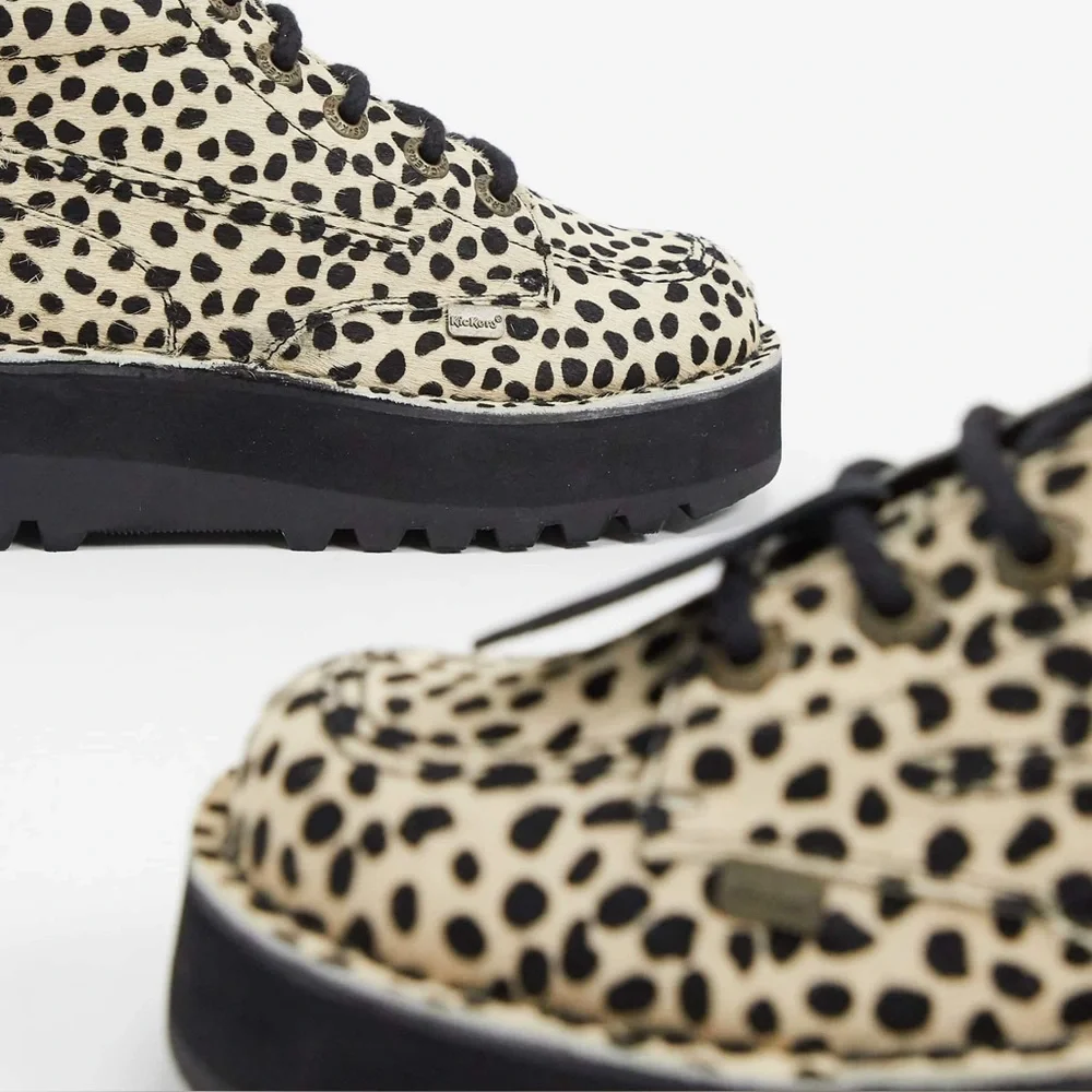 NWT Kickers Kick Lo exclusive boots in leopard EU 39 US 8